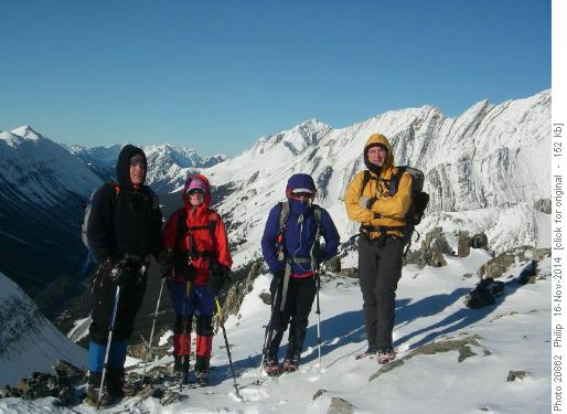Two Christines, Ray and Damian on summit