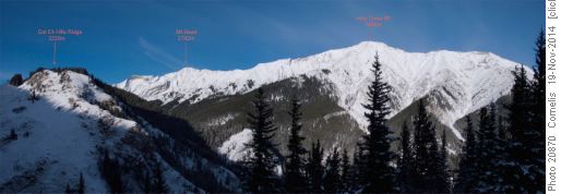 After descent opposite of Junction Hill, looking back North to Holy Cross Mt and Mt Head, Cat Ck Ridge at left (Click on image to enlarge)