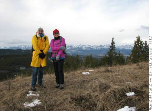 Chilly hikers Francisco and Teresa on Ole Buck Mt. west summit