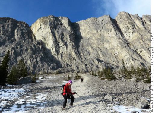 Christine crushing the scree run on Yam