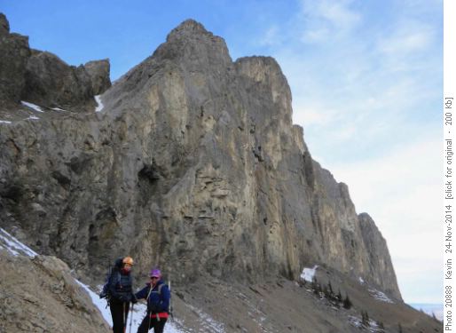 Starting the traverse of the West face