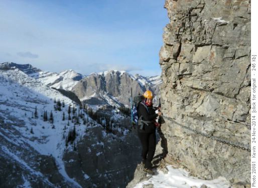 Janice negotiating the chains