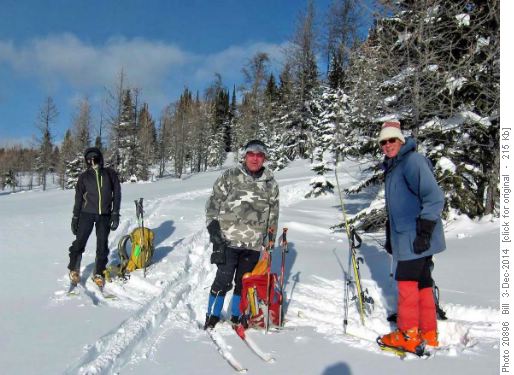 Skinning up after a run down the north side of Healy Pass