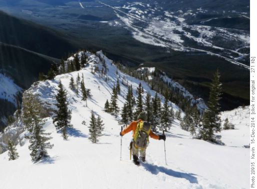 Arnold heading back down the ridge