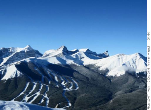 The four peaks of Lougheed from the summit of Wasootch