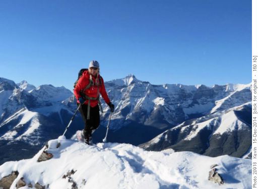 Christine a few steps from the summit of Wasootch peak