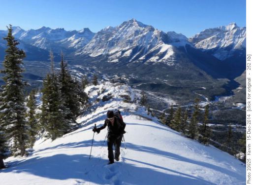 Inge with Mount Kidd in the background