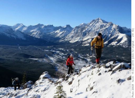 Damian, Christine and Bill on the middle section of the ridge