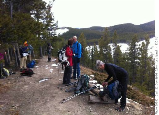 Crampon removal on bare Ridgeback Trail