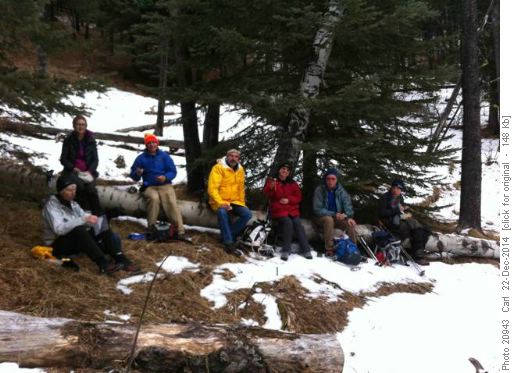 Lunch on a log on Ridgeback Trail
