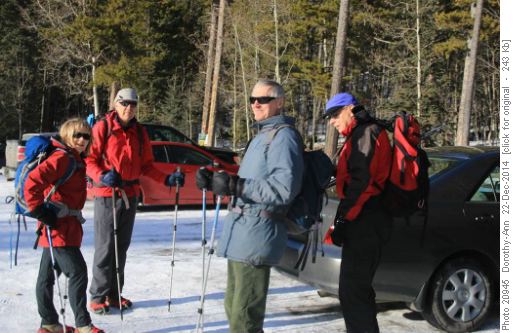 Preparing to tackle new trail from parking lot