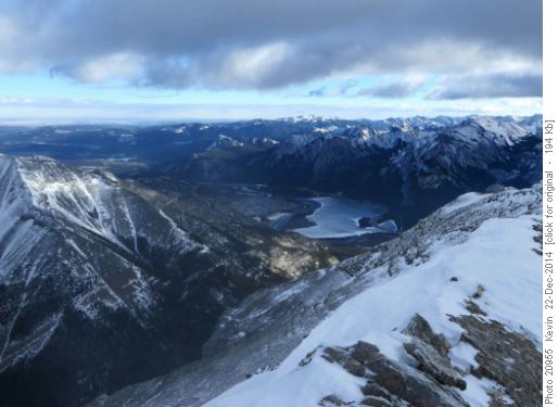 Lac Des Arc from the summit of Grotto Mountain
