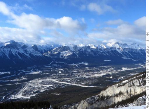 Canmore from the upper ridge on Grotto Mountain
