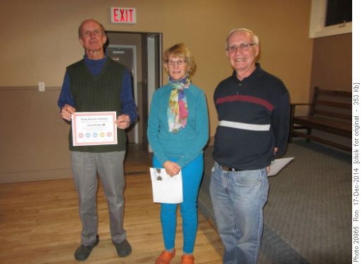 Red Rammy 20 - 29 trip-days; Gold Rammy 30+ trip-days. {212 David Mulligan} (Red), {172 Christine Grotefeld} (Red), {225 Carl Potter} (Gold). Absent: {1493 Kevin Meaney} (Red) & {433 Ivan Pull} (Gold)