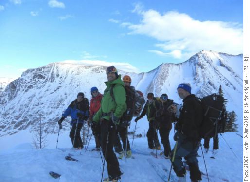 The gang getting ready for the descent down from the upper ridge