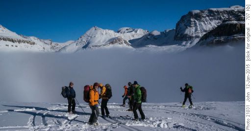 Regrouping before disappearing into the mist .....