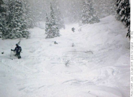 Yes it was snowing this hard - Pineapple express hits Rogers Pass (Grizzly Shoulder).