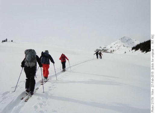 Peter and Ed breaking trail to East Pass