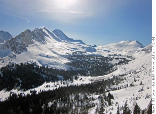 Burstall pass area from below Birdwood pass