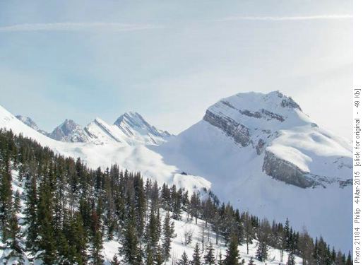 Snow peak on right of photo. North side of Birdwood pass in centre.