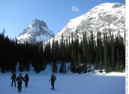 Skiing across Commonwealth Lake