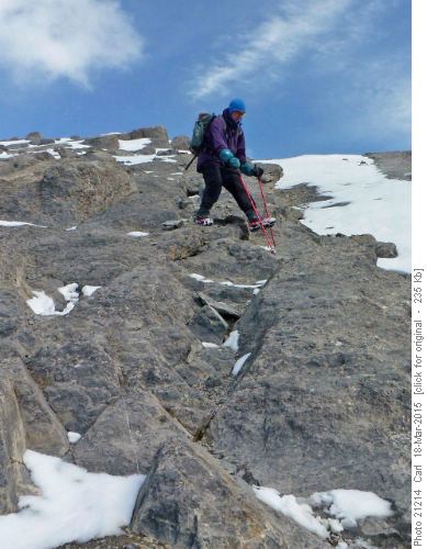 David descending the tricky part from the summit of Ha Ling