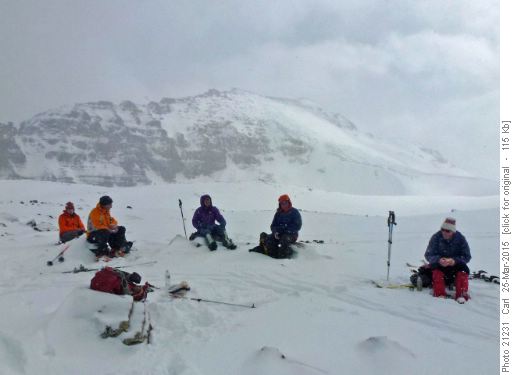 Lunch break below Bow Peak