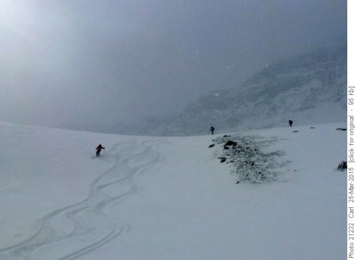 Great snow at Crowfoot Pass