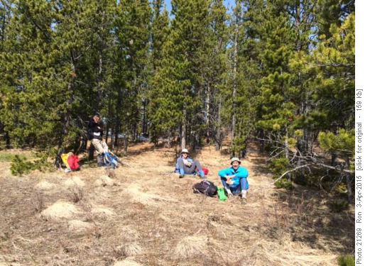 Lunch out of the wind on Sulphur Springs trail