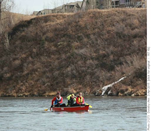 Paddlers on the Bow