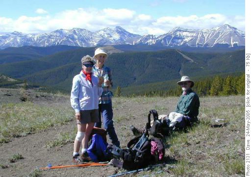 View from pass, June, Kay and Dave