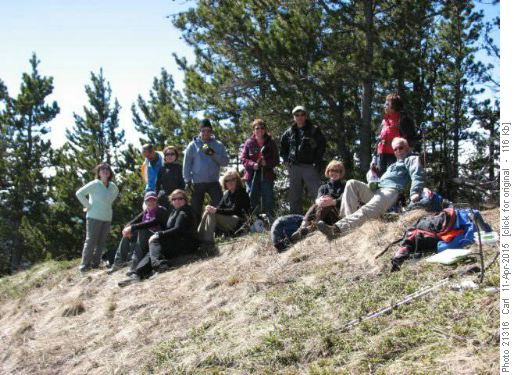 Large group of happy Ramblers on Windy Point Ridge