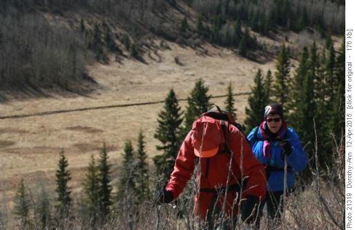 Wally & Darlene bushwhack up the slope