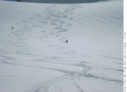 Great snow on the upper Robertson Glacier