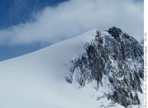 Three ramblers on the top of Mt Maude shoulder