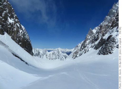 Looking North down the French Glacier from the Haig Glacier