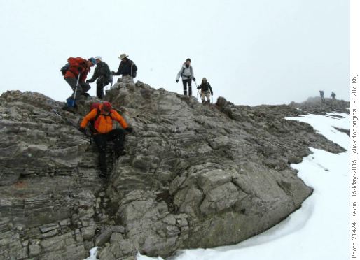 Traversing Opal Ridge to the South towards the col