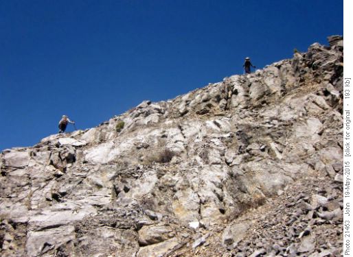 Scrambling up the first Blacrock Nub