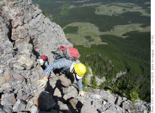 Norm at the top of the crux on North Baldy