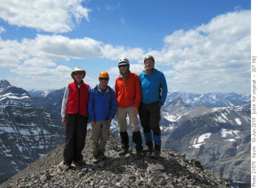 The 'Four Horsemen of the Apocalypse' on the summit of Mt Kidd