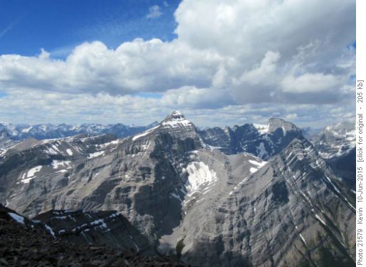Looking NW towards Mt Bogart and Sparrowhawk from the summit
