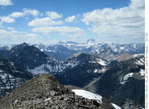 Looking West towards Assiniboine from the summit