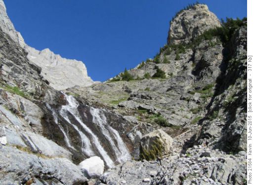 Spectacular waterfalls in the drainage