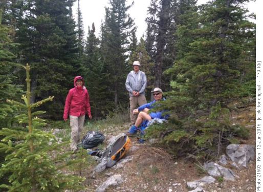 {152 Rosanne Cadieux}, {154 Philip Creery} & {177 Ron Hunter} at Baldy Pass