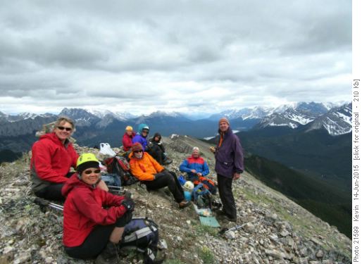 Enjoying lunch on the summit