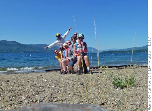 Goofing around at Ross Creek community beach