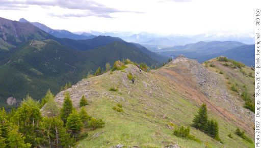 Starting down the ridge from the second peak
