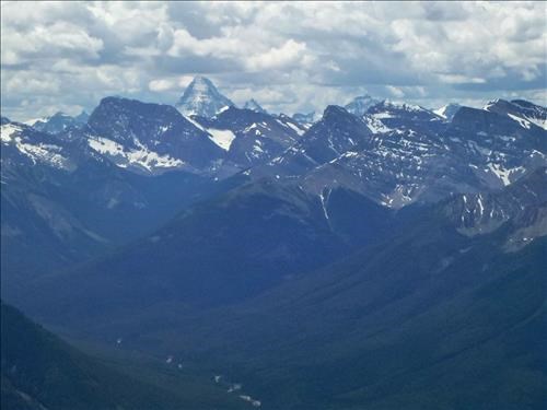 Mt Assiniboine clearly visible most of the trip