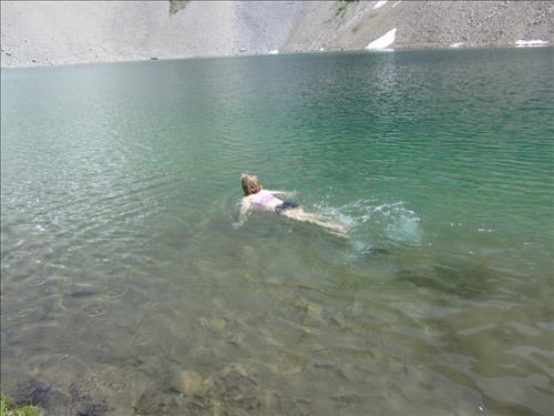 Brrr! Aquabelle in Rummel Lake.