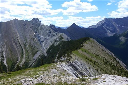 The ridge with Twin Towers on left